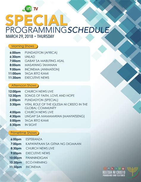 inctv program schedule